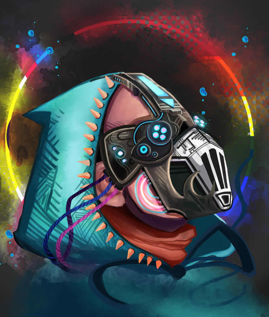 "Pride Competition" (6-14-24). This was an image I submitted for a Pride Month Fan Art competition for the Streamer and musician Kwite.